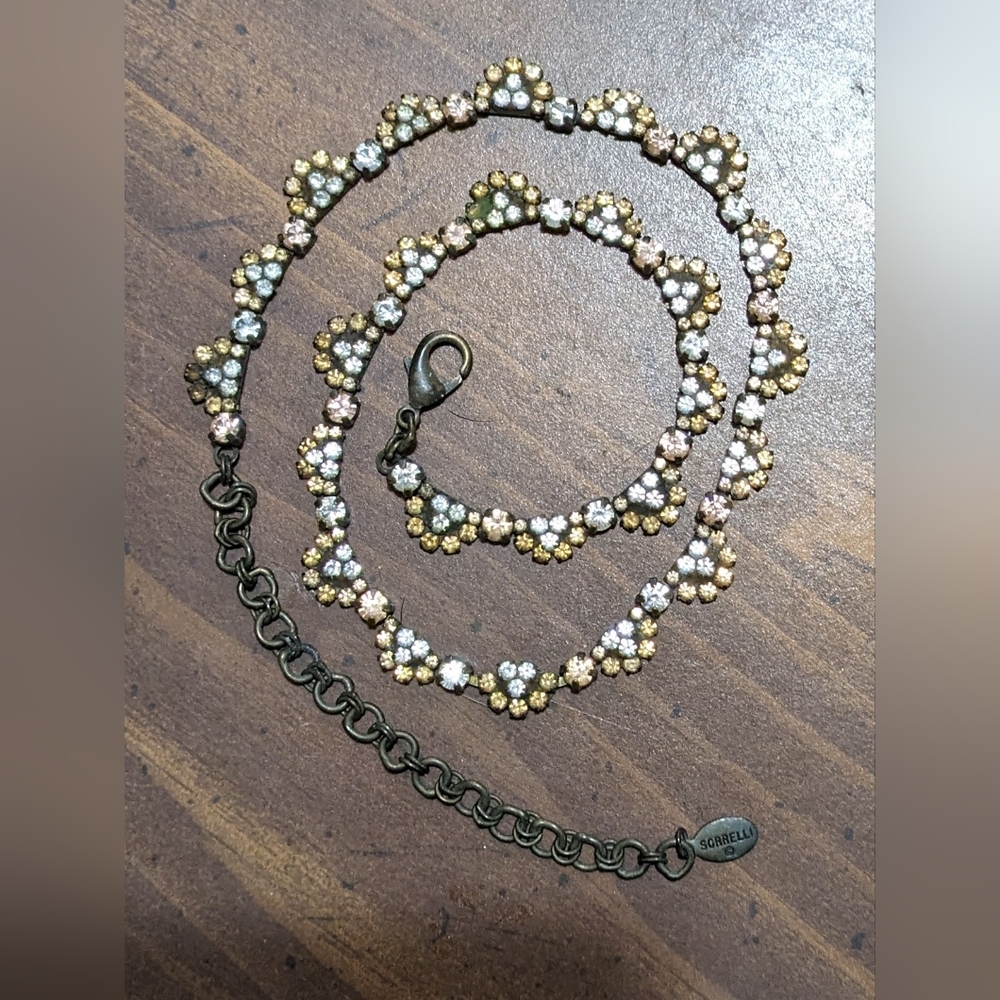 Vintage sorrelli with champagne and silver swarovski crystals 15"-19"